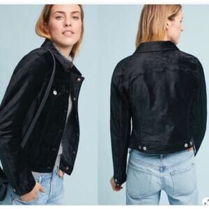 Anthropologie Pilcro and the letterpress velvet Jean  jacket size Large EUC